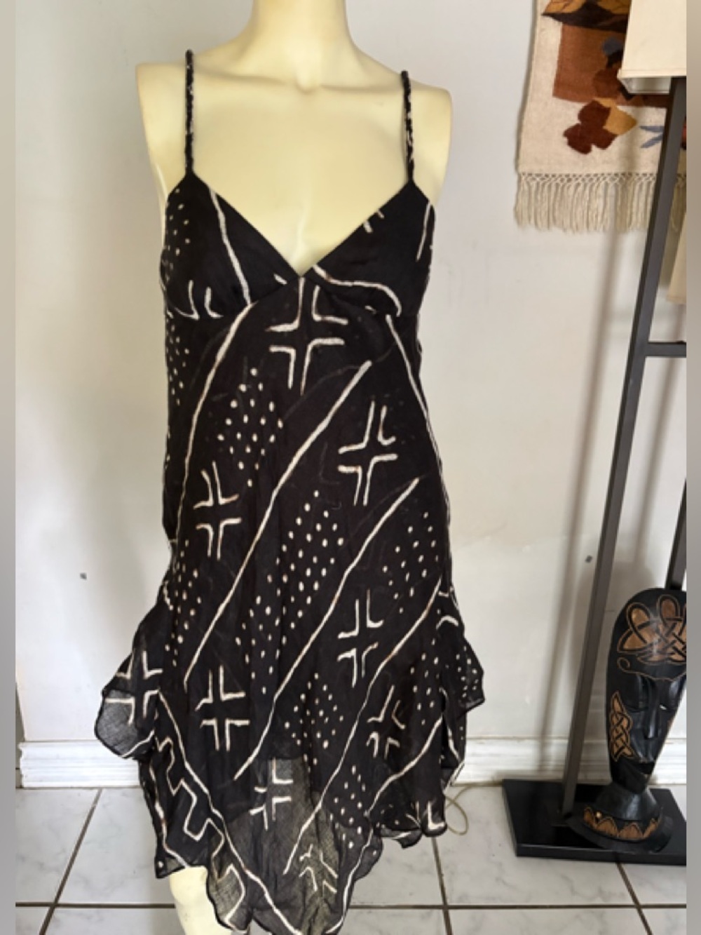 Ralph Lauren Blue Label Asymmetrical Dress with Graphic Print Size 6